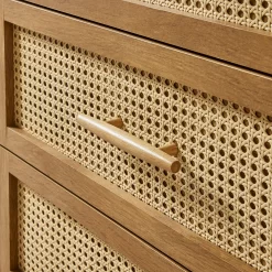Better Homes & Gardens Springwood Caning 4-Drawer Dresser, Light Honey Finish