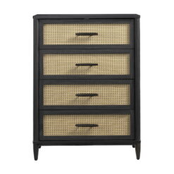Better Homes & Gardens Springwood Caning 4-Drawer Dresser, Charcoal Finish