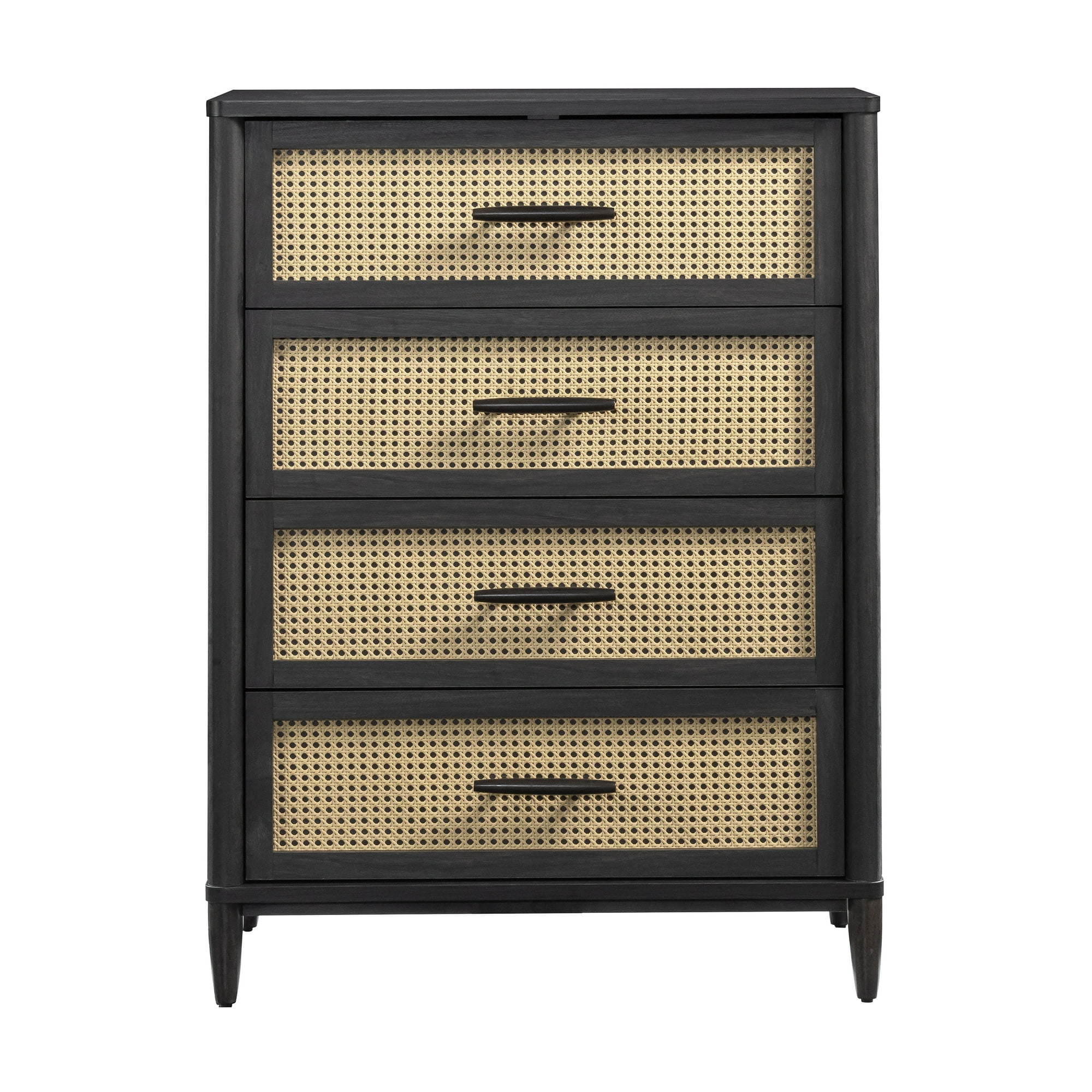 Better Homes & Gardens Springwood Caning 4-Drawer Dresser, Charcoal Finish