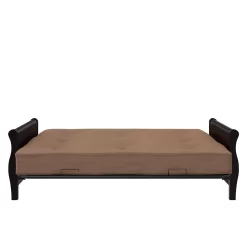 DHP Caden 8 Inch Futon Mattress with Tufted Cover and Recycled Polyester Fill, Full Size, Tan