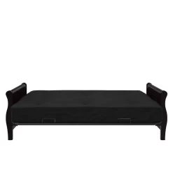DHP Caden 8 Inch Futon Mattress with Tufted Cover and Recycled Polyester Fill, Full Size, Black