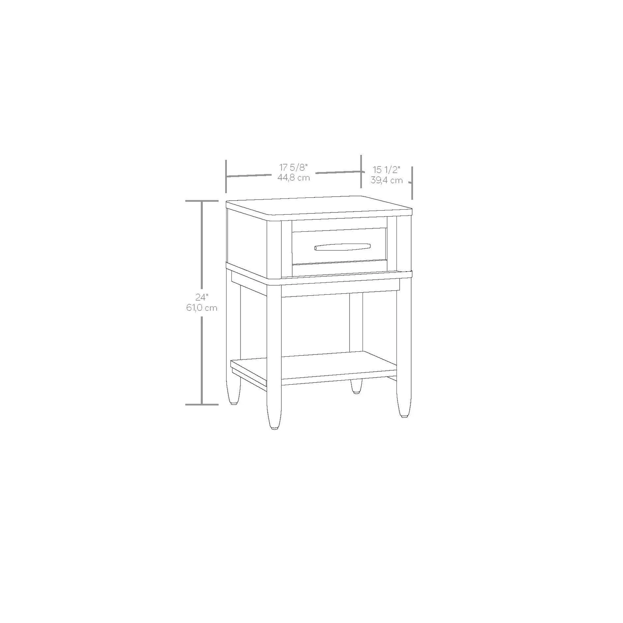 Better Homes & Gardens Springwood Caning Night Stand, Charcoal Finish