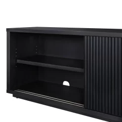 Beautiful Fluted TV Stand for TV’s up to 70” by Drew Barrymore, Rich Black Finish