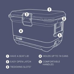Coleman Pro 45-Quart Hard Cooler, Blue Sky