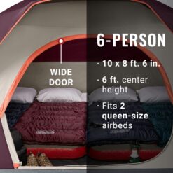 Coleman 6-Person Skydome Camping Tent, Blackberry