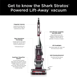 Shark Stratos Upright Vacuum with DuoClean PowerFins HairPro, Self-Cleaning Brushroll, Odor Neutralizer Technology, AZ3000