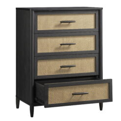 Better Homes & Gardens Springwood Caning 4-Drawer Dresser, Charcoal Finish