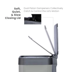 Home Zone Living 18.5 gal/70 Liter Kitchen Garbage Can Stainless Steel, Ocean Fog
