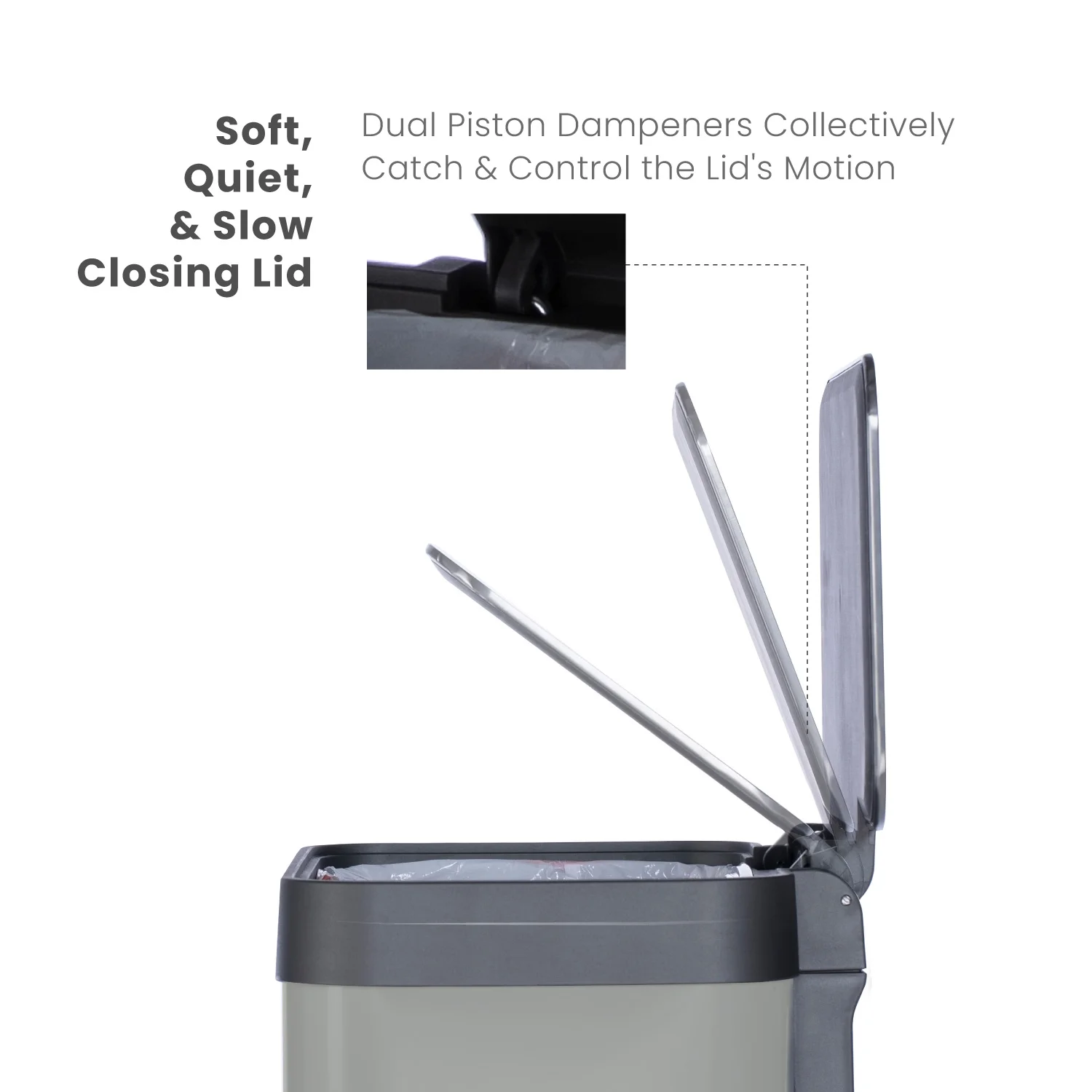 Home Zone Living 18.5 gal/70 Liter Kitchen Garbage Can Stainless Steel, Ocean Fog