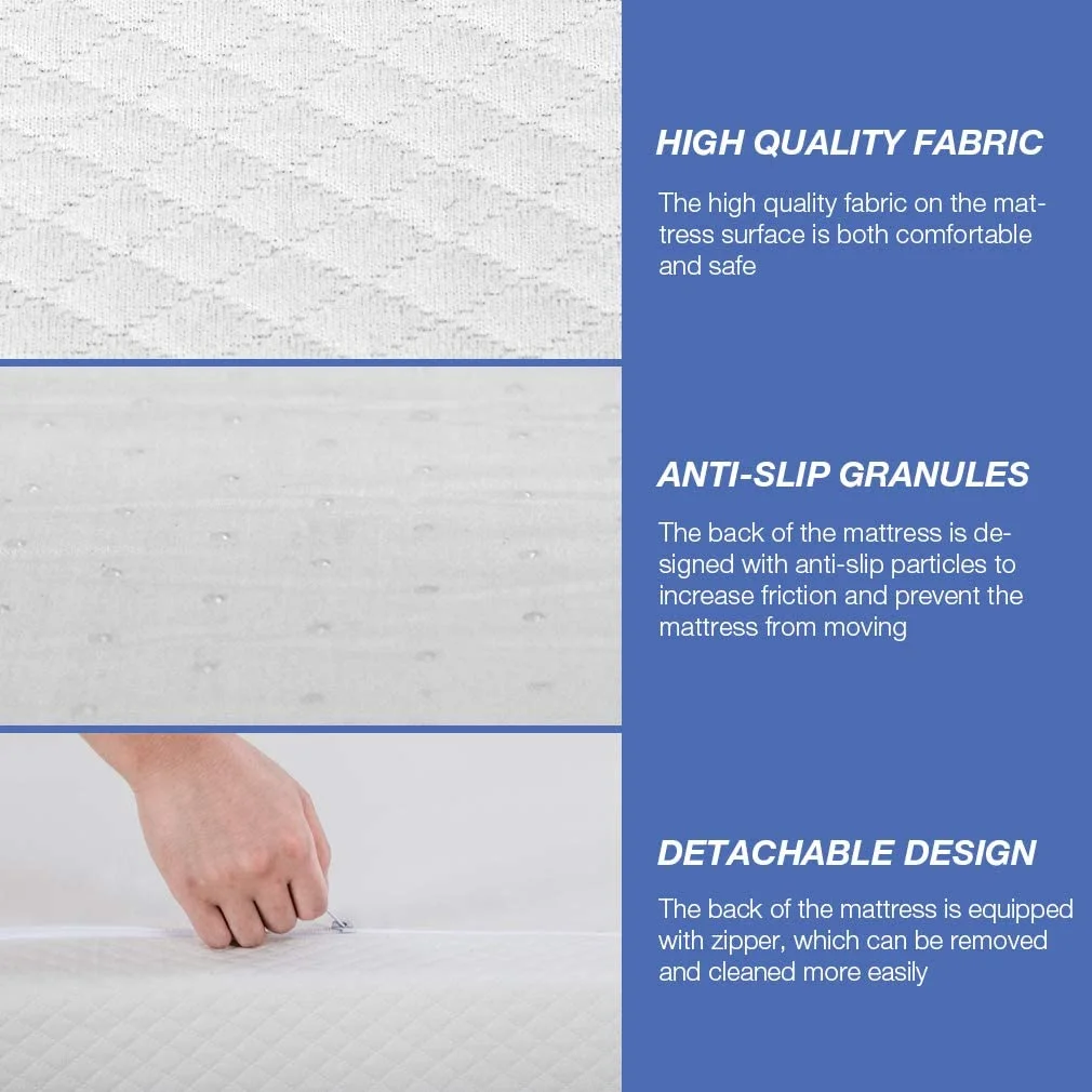 FDW 8 Inch Queen Gel Memory Foam Mattress Fiberglass Free//Bed-in-a-Box/Comfy Support
