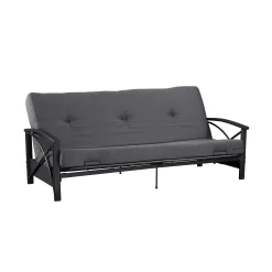 Mainstays 6 Inch Futon Mattress with Tufted Cover and Recycled Polyester Fill, Full, Gray