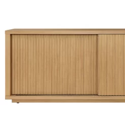 Beautiful Fluted TV Stand for TV’s up to 70” by Drew Barrymore, Warm Honey Finish