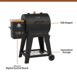 Alternative view of Pit Boss Lexington 500 Sq in Wood Fired Pellet Grill and Smoker – Onyx Series