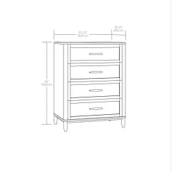 Better Homes & Gardens Springwood Caning 4-Drawer Dresser, Charcoal Finish
