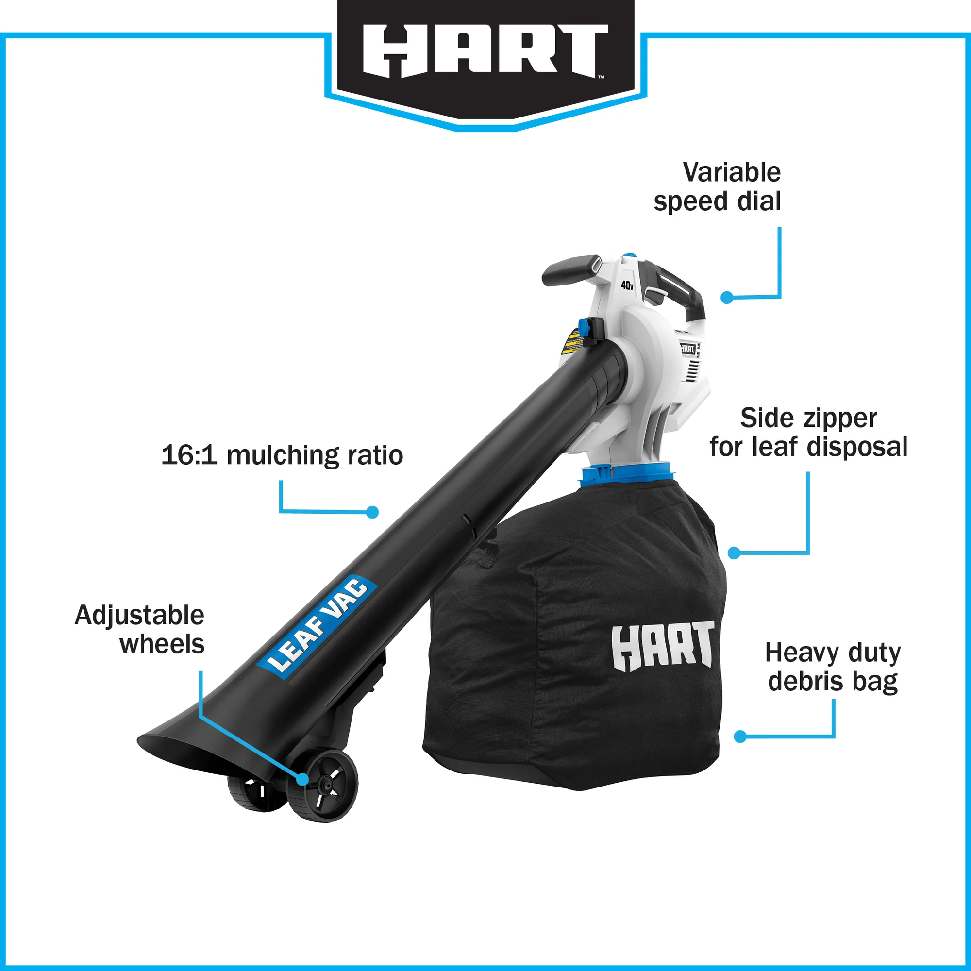 Hart 40V Leaf Vacuum Bare Tool