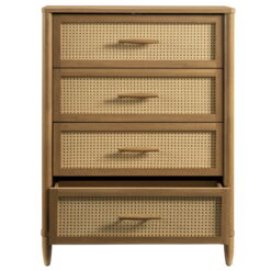 Better Homes & Gardens Springwood Caning 4-Drawer Dresser, Light Honey Finish