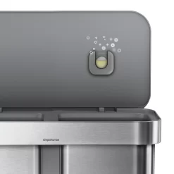 simplehuman 58 Liter / 15.3 Gallon Rectangular Dual Compartment Recycling Step, Brushed Stainless Steel