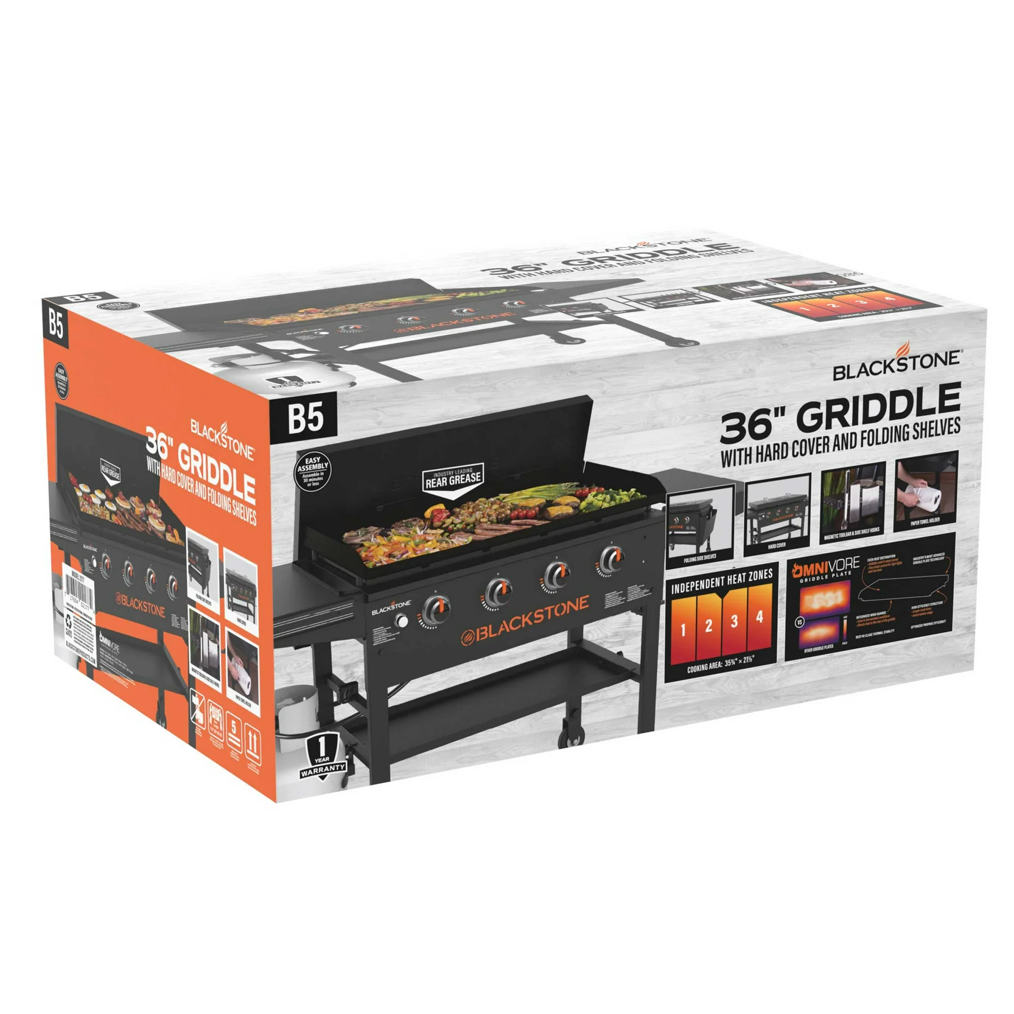 Blackstone Original 4-Burner 36" Propane Omnivore Griddle with Hard Cover - Image 3