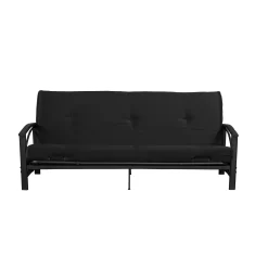 Mainstays 6 Inch Futon Mattress with Tufted Cover and Recycled Polyester Fill, Full, Black