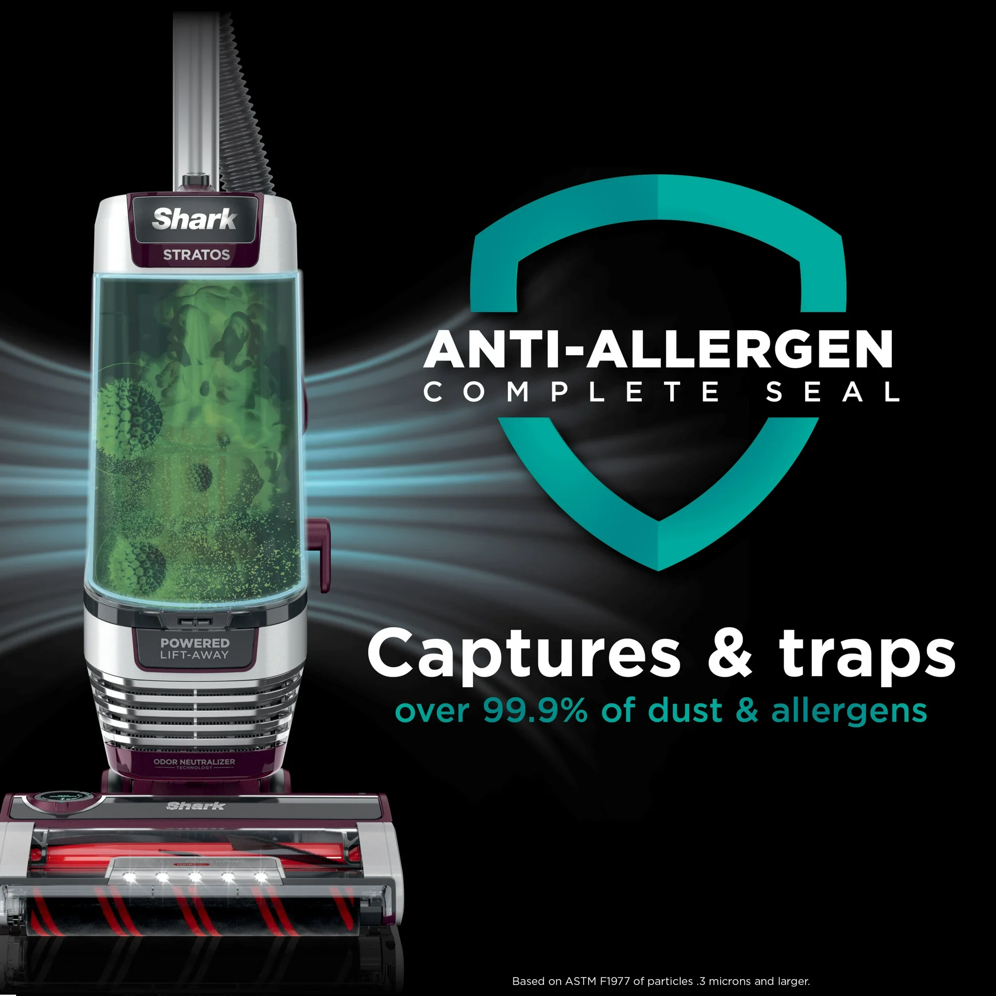 Shark Stratos Upright Vacuum with DuoClean PowerFins HairPro, Self-Cleaning Brushroll, Odor Neutralizer Technology, AZ3000