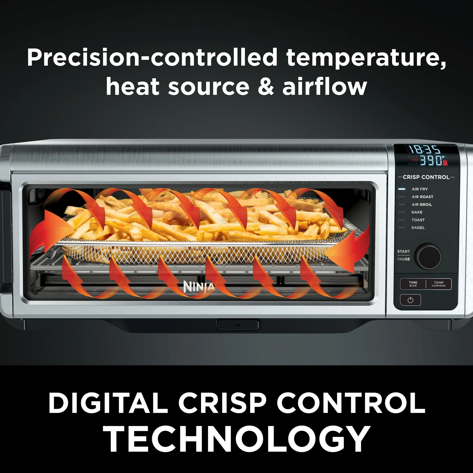Ninja Foodi 6-in-1 Digital Air Fry, Large Toaster Oven, Flip-Away, SP080