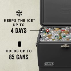 Coleman Reunion 54-Quart Steel Belted Matte Cooler, Midnight