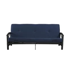 Mainstays 6 Inch Futon Mattress with Tufted Cover and Recycled Polyester Fill, Full, Blue