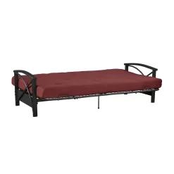 Mainstays 6 Inch Futon Mattress with Tufted Cover and Recycled Polyester Fill, Full, Ruby Red