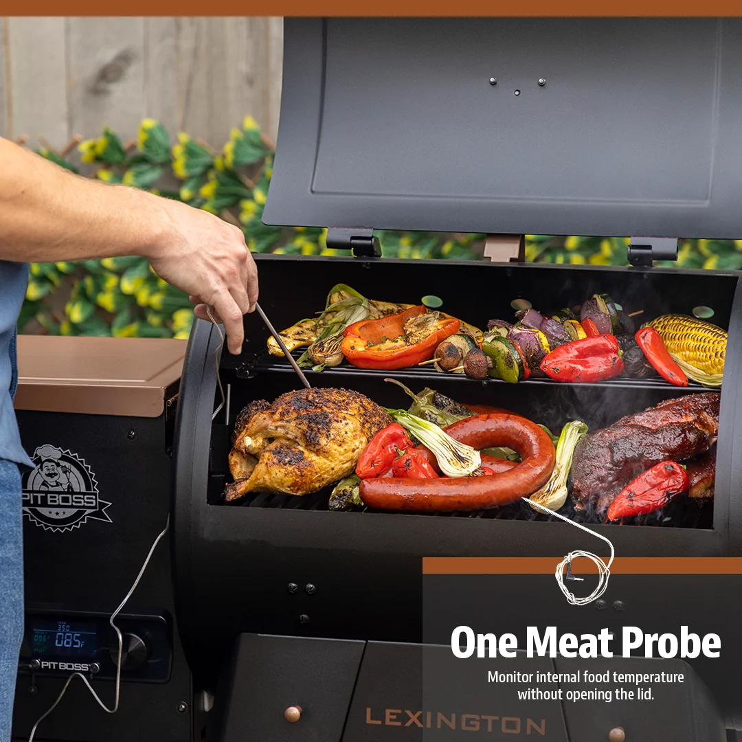 Pit Boss Lexington 500 Sq in Wood Fired Pellet Grill and Smoker – Onyx Series - Image 9