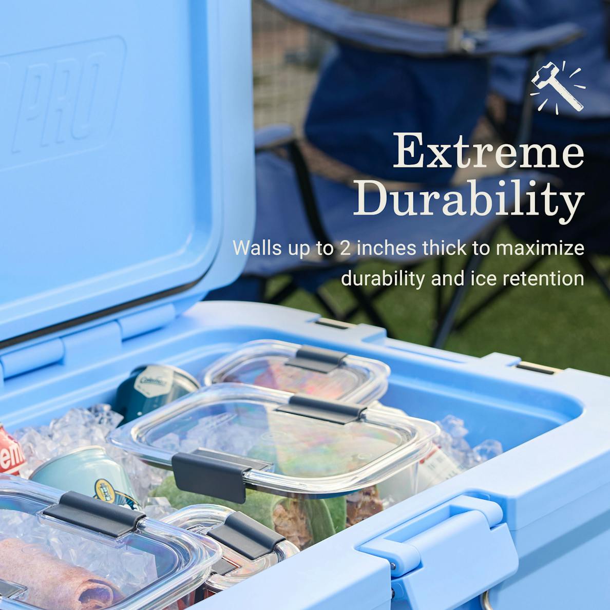 Coleman Pro 25-Quart Hard Cooler, Blue Sky