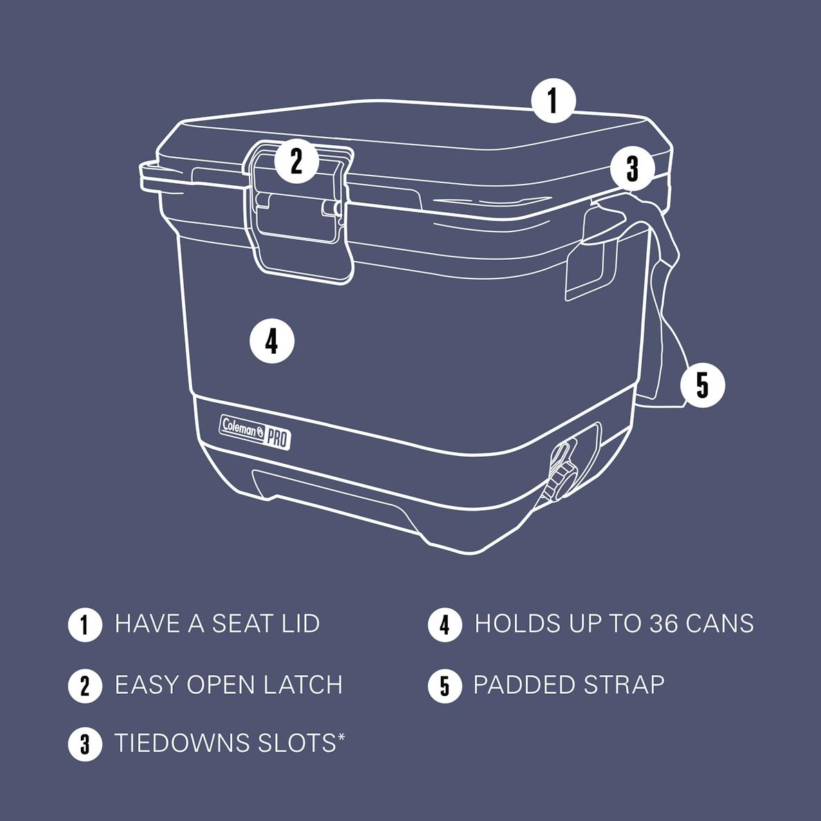 Coleman Pro 25-Quart Hard Cooler, Blue Sky