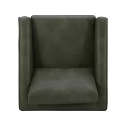 Better Homes & Gardens Steele Swivel Chair, Olive Faux Leather