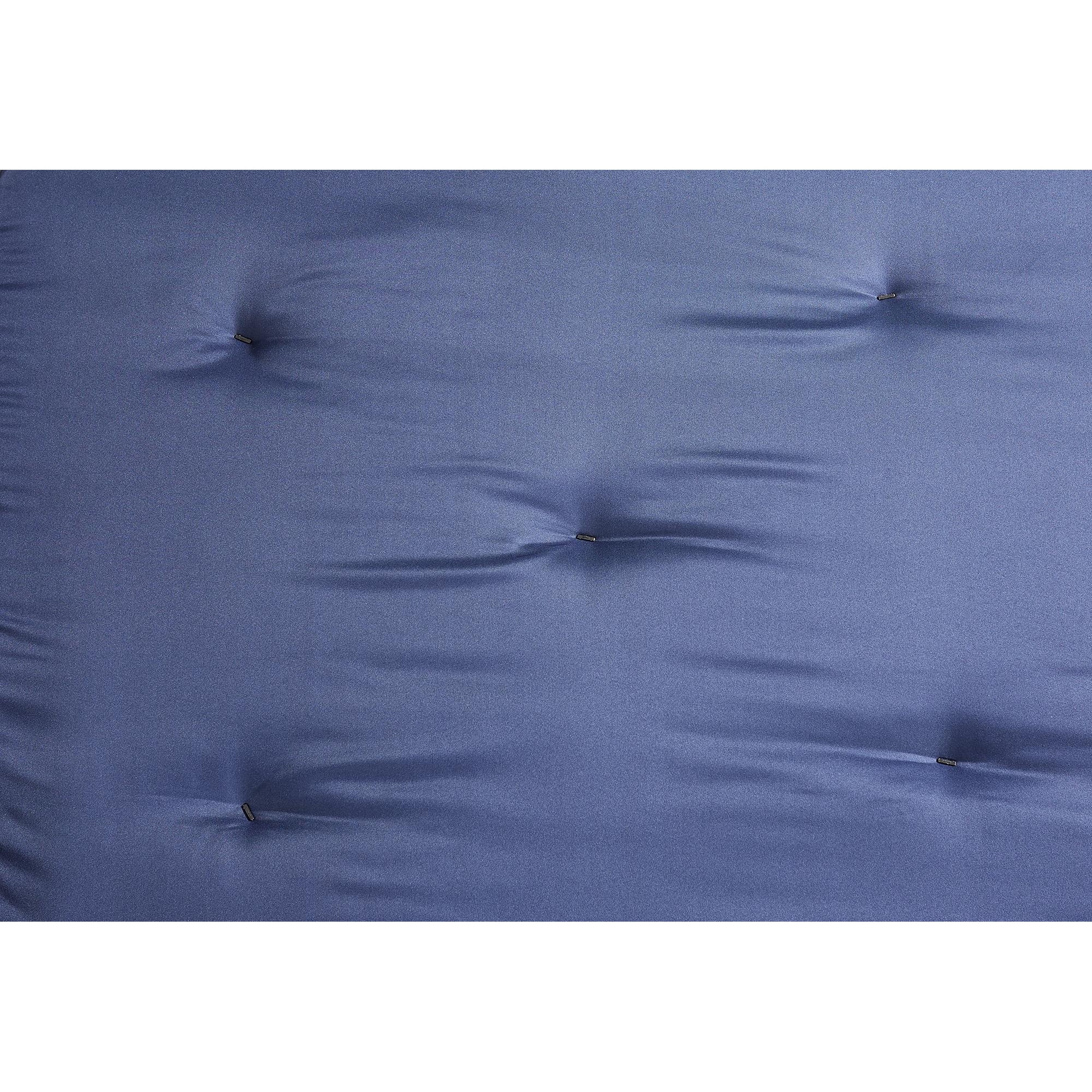 DHP Caden 8 Inch Futon Mattress with Tufted Cover and Recycled Polyester Fill, Full, Blue