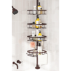 SEIRIONE Rustproof Shower Corner Caddy Organizer for Bathroom,Tension Pole with 4 Baskets,39.2 to 113 Inch Height, Bronze