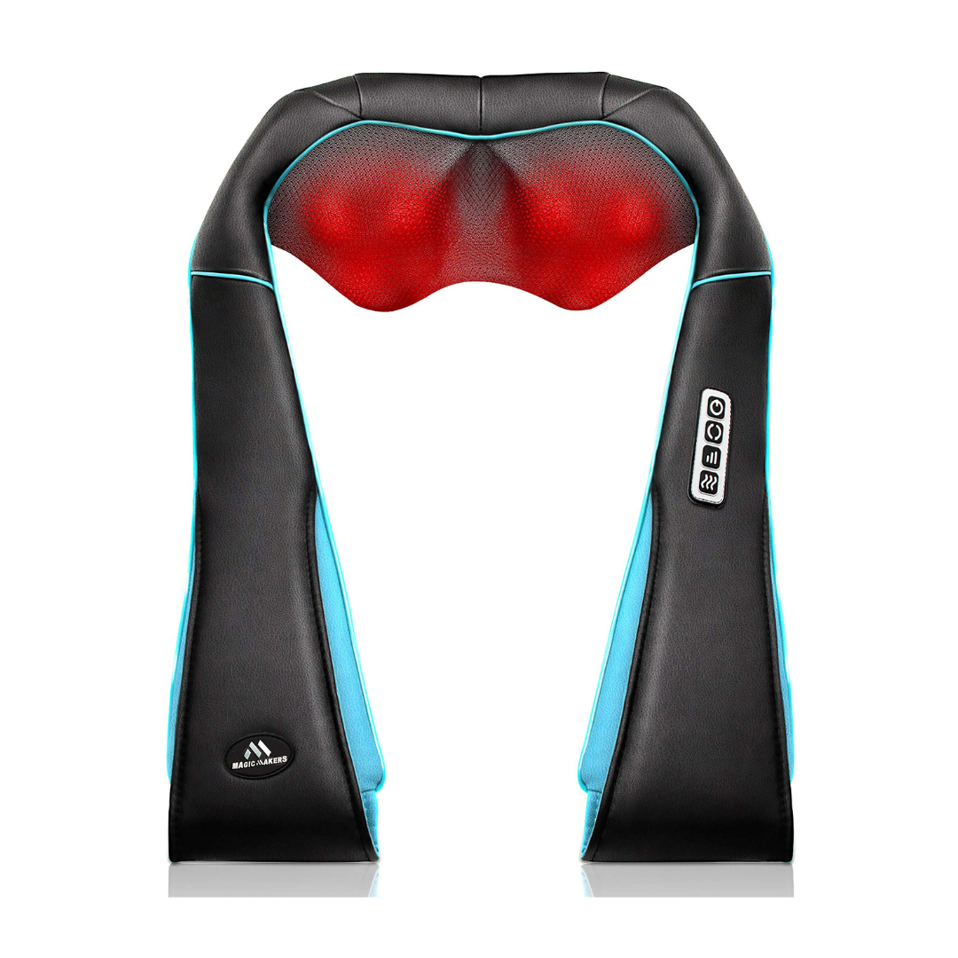 MagicMakers Neck Massager with Heat - Electric Shiatsu Deep Kneading Back Massage