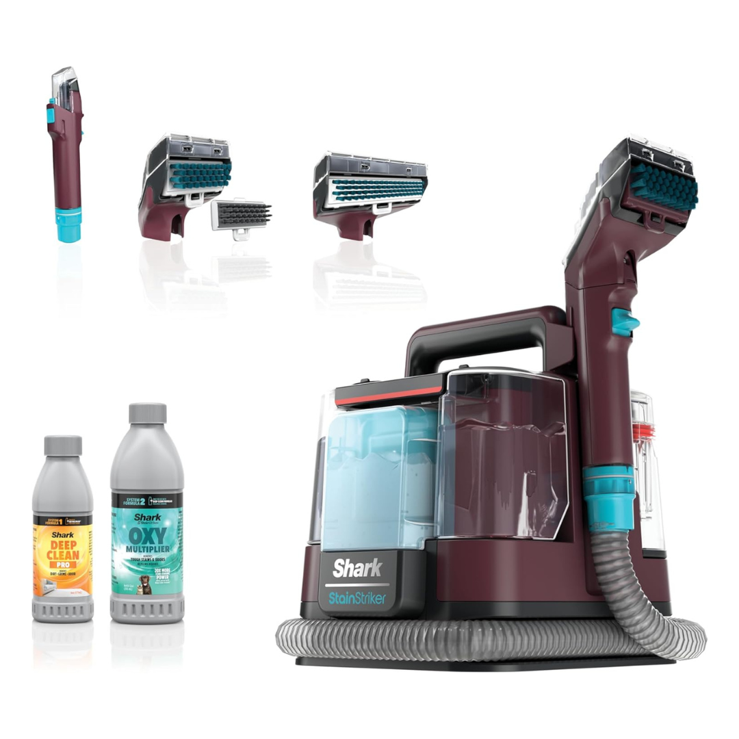 Shark Carpet Cleaner Machine, Portable Upholstery StainStriker, Spot, Odor & Stain Remover, Burgundy, PX203BRN