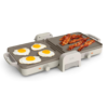 Bella 10"x 20" Ceramic Fold-n-Store Dual Temp Griddle, Fits-anywhere Kitchenware, EverGood Ceramic Nonstick Coating,1500 Watt, Oatmilk