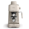 BELLA Steam Espresso Maker with Microfoam Wand, Removable Drip Tray & Dishwasher Safe Glass Carafe & Portafilters, 3.5 Bar, Oatmilk