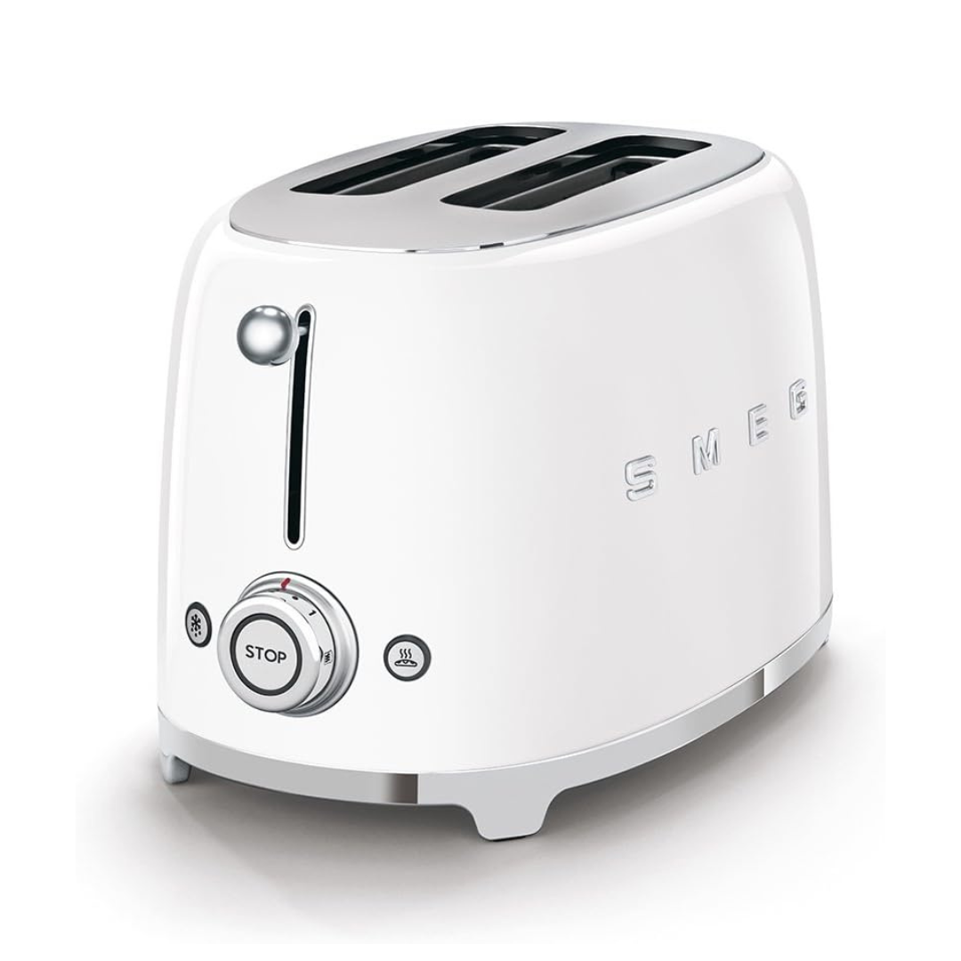 SMEG 50's Retro Style 2 Slice Toaster, White