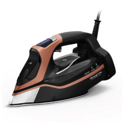 Rowenta Iron Steam Force Pro Steam Iron for Clothes 1850 watts, 5 presets Smart Screen, Stainless Steel Soleplate, Black Copper