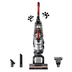 EUREKA Pet Upright Vacuum Cleaner for Home, Bagless Upright Vacuum Cleaner Swivel Steering, Red