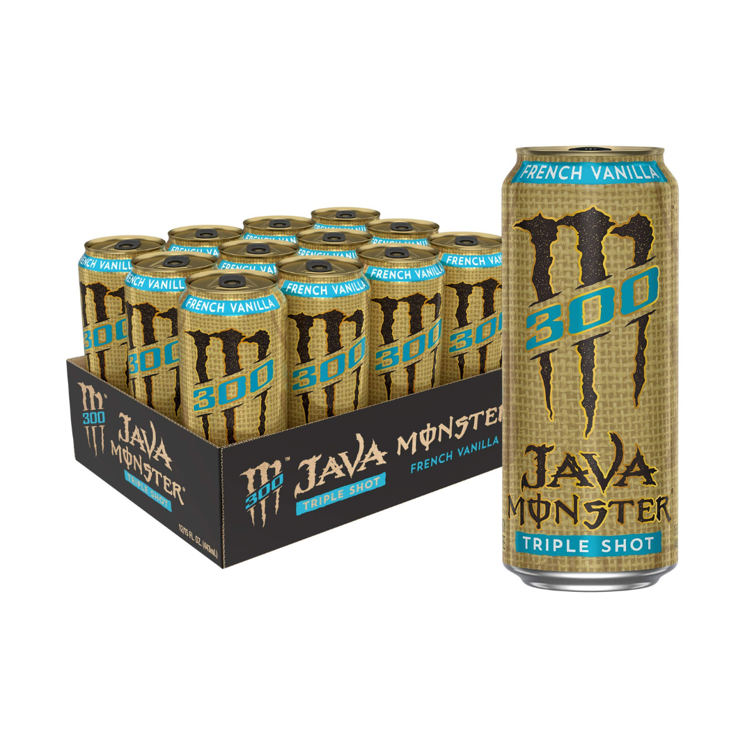 Monster Energy Java 300 Triple Shot Robust Coffee, French Vanilla, 15 Fl Oz (Pack of 12)