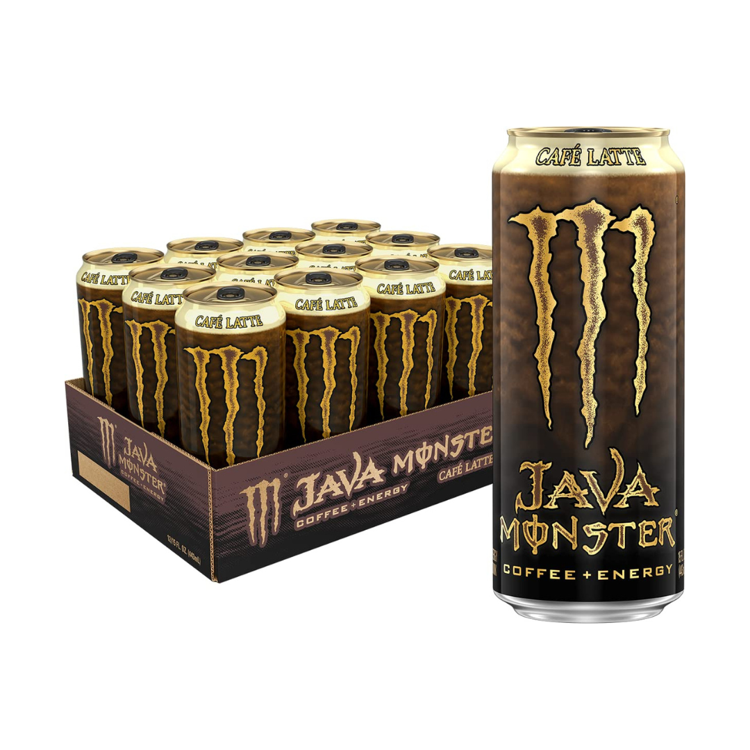 Monster Energy Java Café Latte, Coffee + Energy Drink, 15 Ounce (Pack of 12)