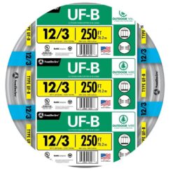 Southwire 250-Feet 12 / 3 Solid UF-B Wire W/G ( By-the-roll )