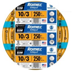 Southwire 250-Feet 10 / 3 / Romex SIMpull Solid Indoor CU NM-B W/G Individual pack ( By-the-roll )