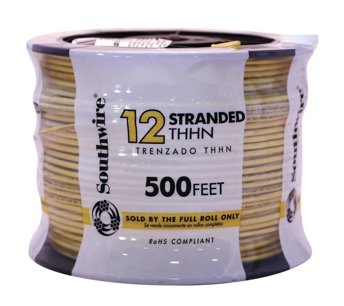 Southwire 500-Feet 12 -AWG Yellow Stranded Copper THHN wire ( By-the-roll )