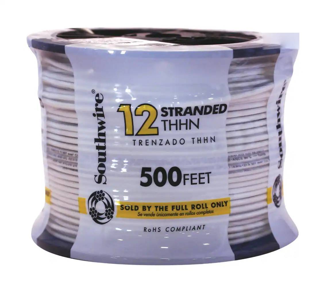 Southwire 500-Feet 12 -AWG White Stranded Copper THHN wire ( By-the-roll )