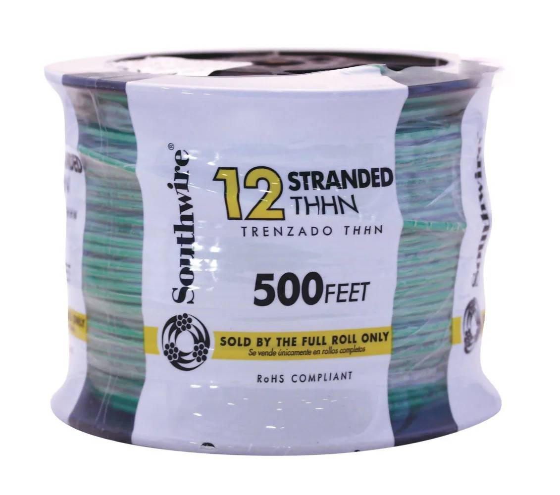 Southwire 500-Feet 12 -AWG Green Stranded Copper THHN wire ( By-the-roll )
