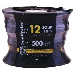 Southwire 500-Feet 12 -AWG Black Solid Copper THHN wire ( By-the-roll )