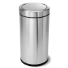 Simplehuman Swing Top Can, 55-Liter Brushed Steel Commercial Indoor Kitchen Swing/Push Lid Trash Can